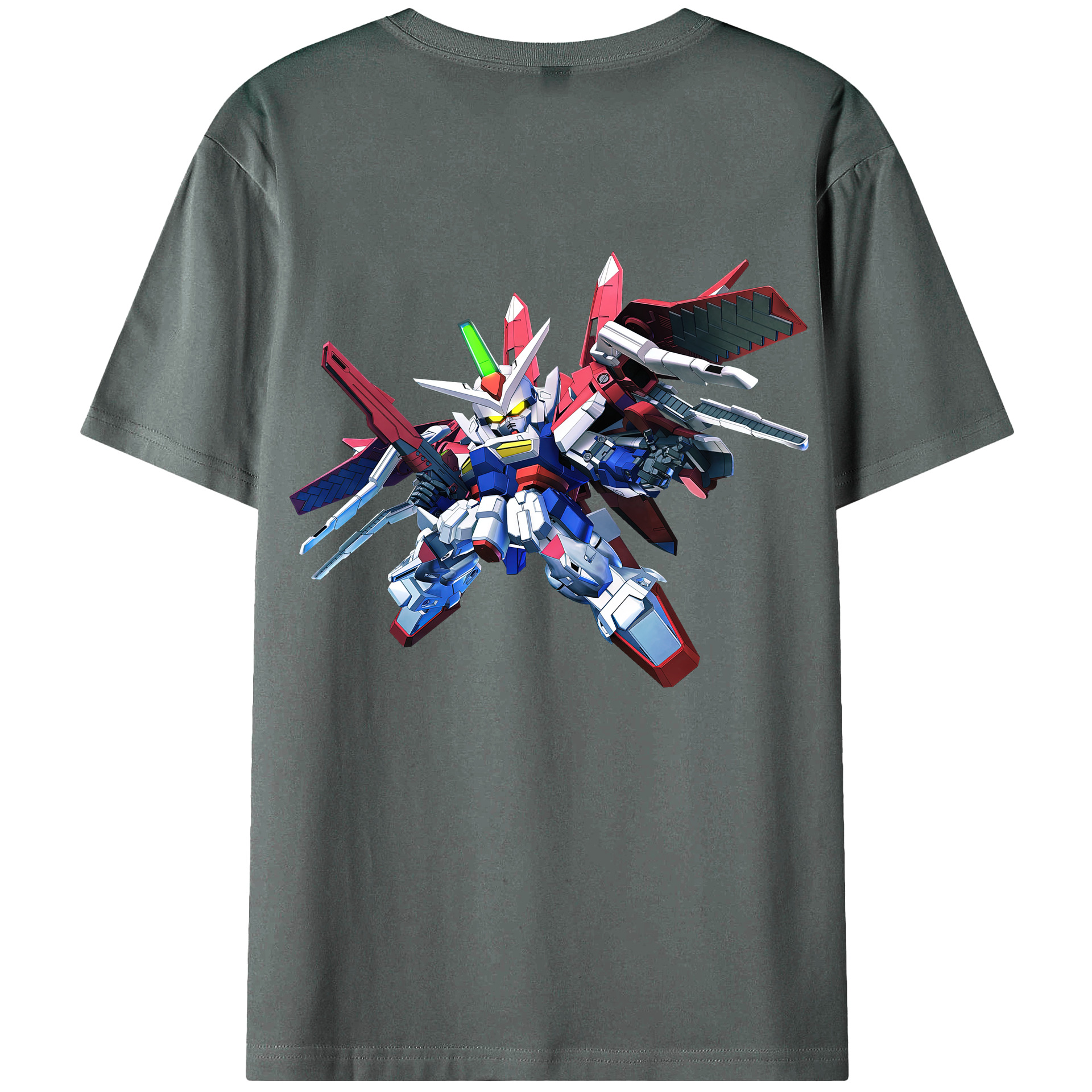（画像用） 機動戦士ガンダム Mobile Suit Gundam 綿100％ メンズ半袖Tシャツ（バックプリント） 通気性